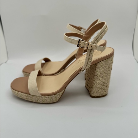 Jessica Simpson Block Heels Size 10 with Adjustable Ankle Strap - Picture 5 of 6